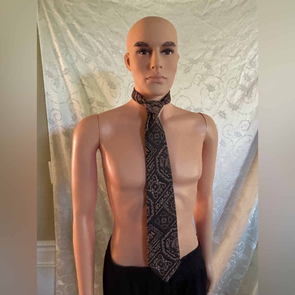Wemlon By Wembley 100% Polyester Embroidered Brown Tie (Good Condition)